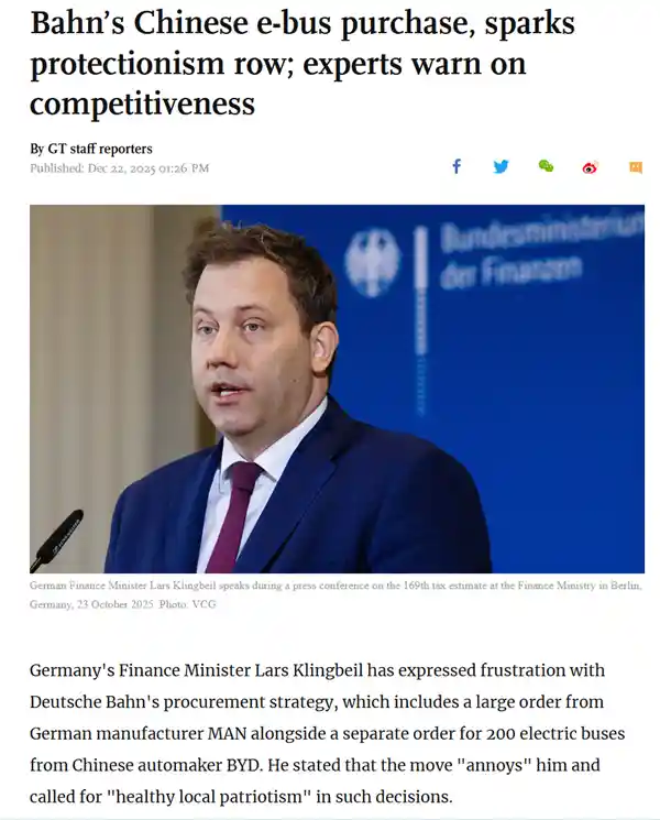 德国豪掷亿元抢购中国电动公交，奔驰老家急了：我们也有电巴，但订单却飞向东方！