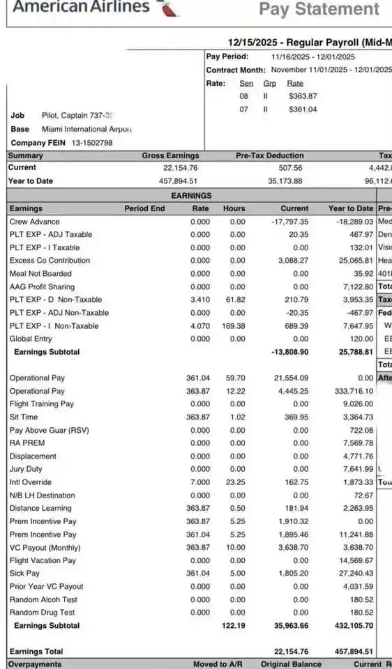 时薪361美元！美国飞行员工资单曝光，年入超320万引全网羡慕