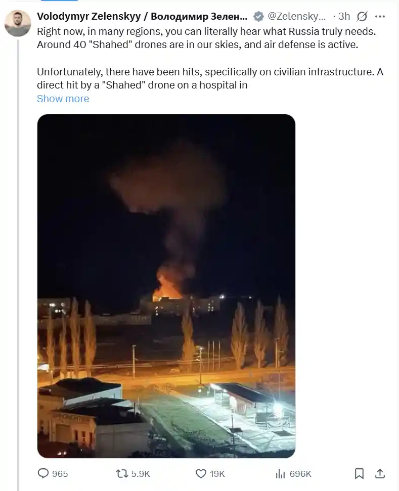 乌克兰遭遇基础设施袭击！泽连斯基呼吁国际社会采取行动