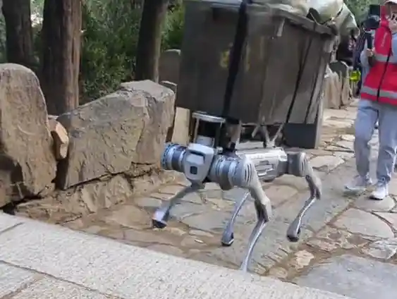 泰山景区回应：机器狗上岗并非取代挑山工，而是专注垃圾清运！