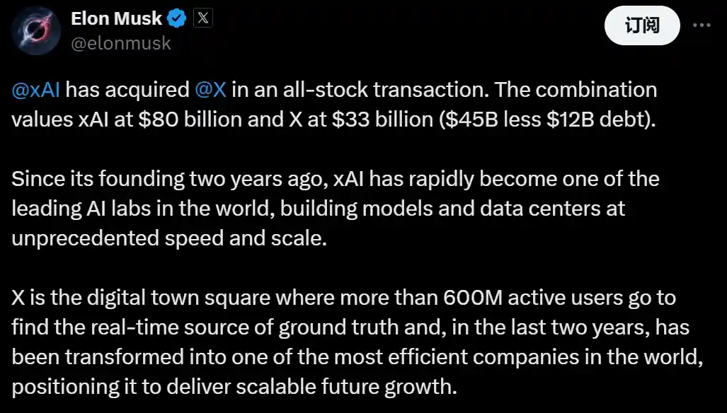 马斯克再出惊人之举！xAI联手X估值飙至1130亿美元，千亿AI巨头版图再扩容