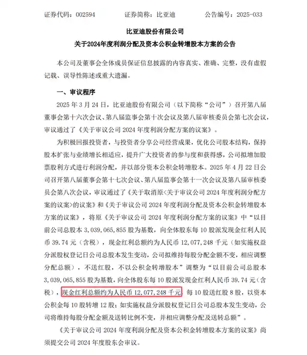 比亚迪豪掷120亿大手笔分红！股民10股变30股引爆市场热潮