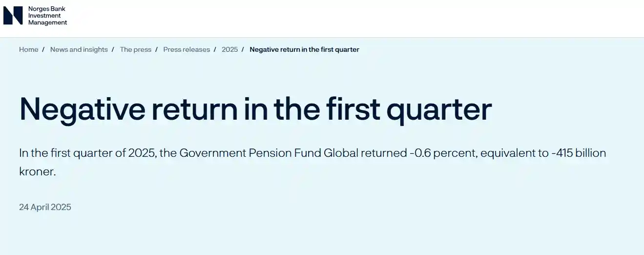 《科技股重挫引发巨震：全球最大主权基金一季度亏损400亿美元》