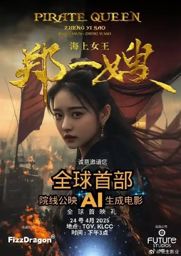 《郑一嫂传奇：全球首部AI打造的海上帝国史诗登陆新加坡大银幕》