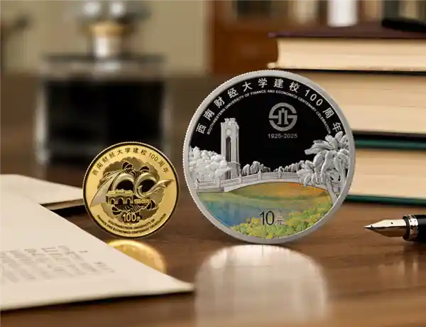 西南财经大学百年华诞纪念币震撼首发：限量3万枚引热议