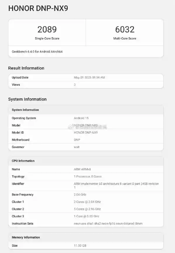 《荣耀400 Pro性能曝光：疑似搭载定制降频版骁龙8 Gen3芯片》