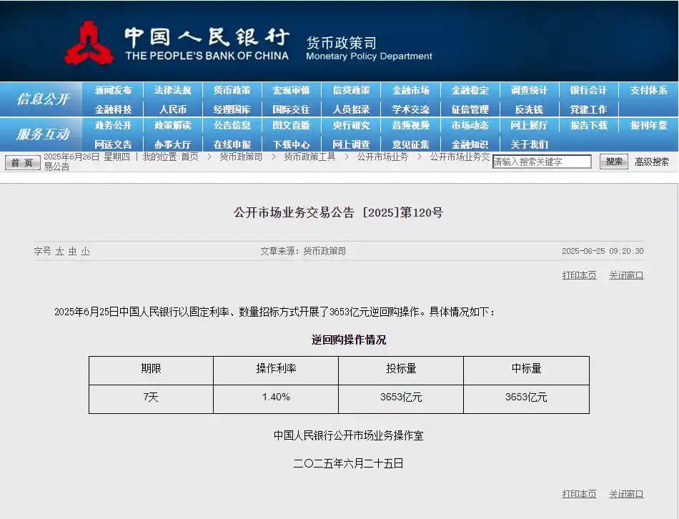 央行3653亿逆回购输血市场，1.4%利率释放什么信号？