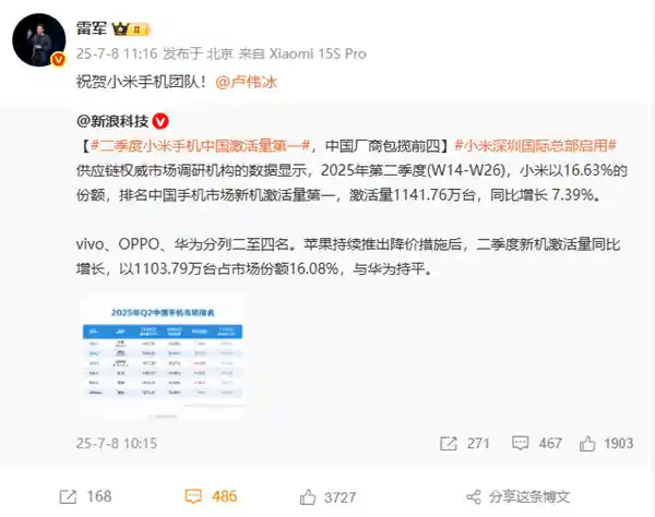 小米高层大调整 王晓雁晋升高级副总裁