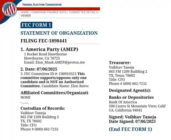 马斯克成立美国党，双线开战‘驴象’？